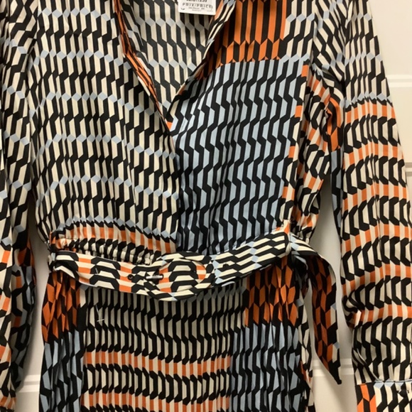 Mango Black and Orange Long Sleeve Dress - Picture 7 of 8